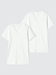 UNIQLO Хлопковые футболки с V-образным вырезом, 2 шт.  фото