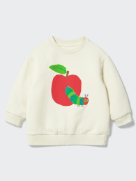 UNIQLO Текст уже на русском: «Свитшот из коллекции „Книжки-картинки“ — „Очень голодная гусеница“».  фото