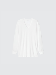 UNIQLO Хитотек футболка с V-образным вырезом / рукав 9/10 длины  фото