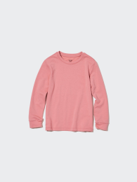 UNIQLO Ультра-теплая хлопковая футболка с круглым вырезом Heattech, Темно-серый, Размер 160 (極暖ヒートテックコットンクルーネックTシャツ) фото