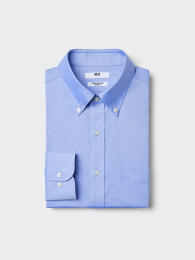 UNIQLO Супер-удобная рубашка, не требующая глажки, приталенного кроя/с пуговицами спереди (Хлопок)  фото
