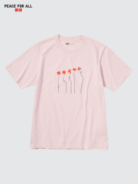 UNIQLO Футболка PEACE FOR ALL XXL Розовый  фото