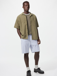 UNIQLO Эластичные шорты из сизалевой ткани, Размер: L, Цвет: Ультрамарин  - купить