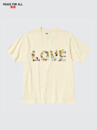 UNIQLO Футболка PEACE FOR ALL Peanuts, Размеры XXL, XL, L, M, S, 3XL, Желтый  фото