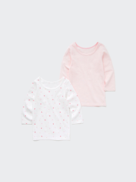UNIQLO Хлопковая футболка с коротким рукавом (комплект из 2 штук) белый-бежевый  фото