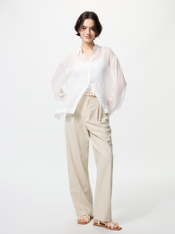 UNIQLO Широкие брюки (длинные) с высокой талией, эластичная ткань, размеры XS-XXL  фото