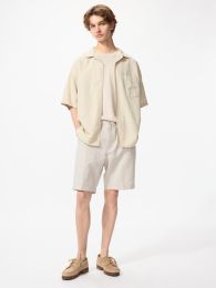 UNIQLO Льняные шорты с добавлением других волокон, Белый, S  фото