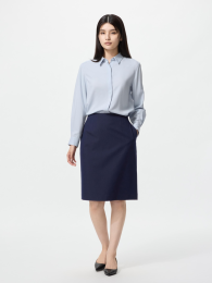 UNIQLO Эластичная юбка средней длины, Черный, Размер S  фото