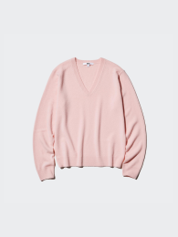 UNIQLO Кашемировый свитер с V-образным вырезом, XS-S  фото