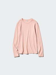 UNIQLO Футболка с круглым вырезом и мягкими манжетами  фото