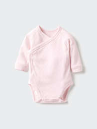 UNIQLO Боди/Поясная модель/Спереди застежка, Розовый, Размер 60 (100% Хлопок Pointelle)  фото