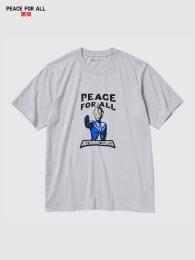 UNIQLO Футболка PEACE FOR ALL Ультраман 3XL/4XL Светло-серый  фото