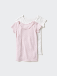 UNIQLO Хлопковая футболка с рукавами-фонариками/понтий/комплект из 2 штук.  фото