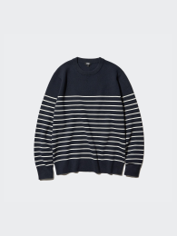 UNIQLO Свитер с круглым вырезом из моющегося миланского трикотажа, Эластичный, Удобный  фото