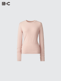 UNIQLO Ультра-теплая футболка с круглым вырезом из кашемировой смеси Heattech.  фото