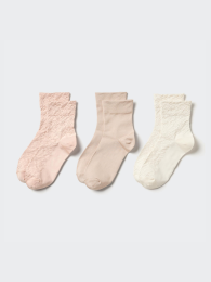 UNIQLO Носки/комплект из 3 пар/круговые с флористическим узором/цветочное  фото