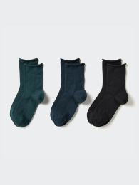 UNIQLO Носки Комплект из 3 пар с Высокой Резинкой, Размер 24-26, Белый  фото