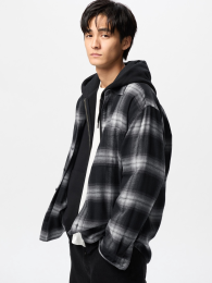 UNIQLO Фланелевая рубашка в клетку черного цвета (Размеры XS-4XL)  фото