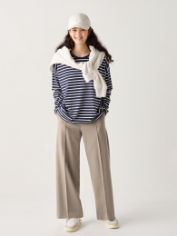 UNIQLO Брашированные джерси широкие брюки (Размеры 21-36, XS-4XL, Темно-серый, Синий, Бежевый и др.)  фото