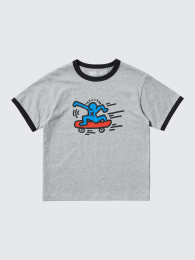 UNIQLO Футболка Киса Херинг UT, Серый, Размер 120/140  фото