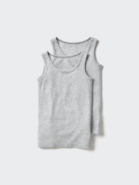 UNIQLO Хлопковая сетчатая майка/набор из 2 штук, серая  фото