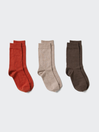 UNIQLO Носки Комплект из 3 пар, Размеры 23-25/24-26, Кремовый/Красный/Черный/Белый  фото