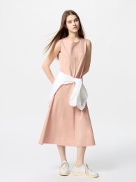 UNIQLO Ультрастретч-платье без рукавов, приталенный силуэт, расклешенный подол  фото