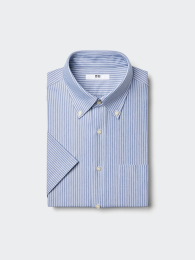 UNIQLO Сухая рубашка с мягкой отделкой/без глажки, с пуговицами спереди/в полоску.  фото