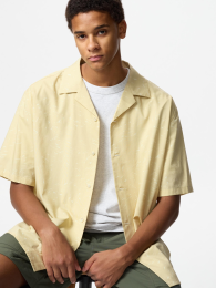 UNIQLO Рубашка открытого кроя с принтом, Размер XS-4XL, Цвет Белый/Черный/Синий  фото