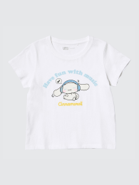 UNIQLO Девочки, Sanrio Characters, укороченный футболка (Белый, Размер 100)  фото