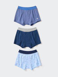 UNIQLO Боксёрские трусы для мальчиков, 3 шт., Однотонные и с принтом (Размеры 100-160)  фото