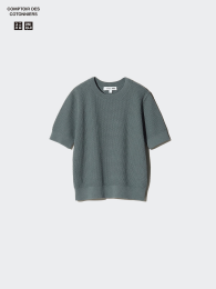UNIQLO Хлопковый свитер с короткими рукавами «Попкорн»  фото