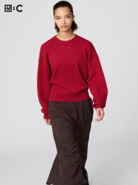 UNIQLO Свитер с круглым вырезом из гладкого хлопка, M, XL, XXL, 3XL  фото