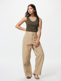 UNIQLO Джерси-брюки с завышенной талией, Силуэт 