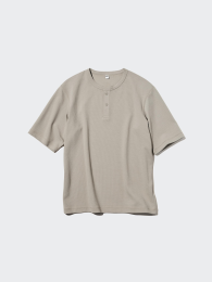 UNIQLO Сухая вафельная футболка с воротником типа 