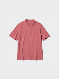 UNIQLO Эйризум хлопковое поло из ткани каноко, Синий, Размер S  фото