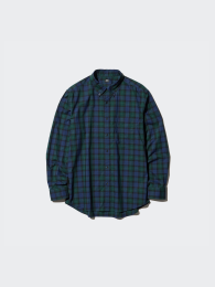 UNIQLO Рубашка в крупную клетку с пуговицами на воротнике, Размер: XS-4XL, Цвет: Все цвета  фото