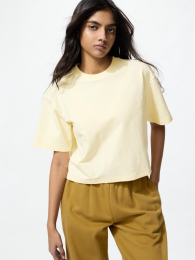 UNIQLO Трикотажная футболка с текстурой  фото