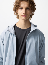 UNIQLO Сухая куртка с длинным рукавом, молния спереди, защита от ультрафиолета / Гара (Серый, Размер S, SPF50+)  фото