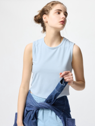 UNIQLO Эйризм мягкая ребристая футболка/без рукавов  фото