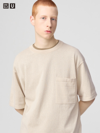 UNIQLO Свитер с круглым вырезом и короткими рукавами, оверсайз (XS-4XL)  фото