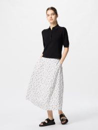 UNIQLO Хлопковая кокон-юбка с боковой молнией, Объемный силуэт, XS-3XL  фото