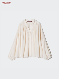 UNIQLO Хлопковая рубашка с эффектом стирки (Размер S, Цвет Белый)  фото