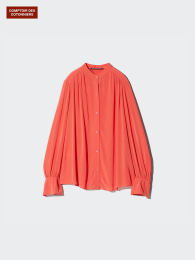 UNIQLO Рубашка с воротником-стойкой из вискозы  фото