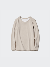 UNIQLO Супер-теплая термофутболка с круглым вырезом | Размер XXL, Черный  - купить