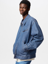 UNIQLO Джинсовый блейзер с молнией, Укороченный крой, Унисекс, Различные Цвета  фото