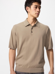 UNIQLO Стираемый трикотажный поло-свитер с коротким рукавом (Размеры S-4XL)  - купить
