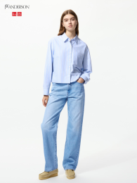 UNIQLO Прямые джинсы/Удлиненный крой (Размеры 22-36) Синий/Ультрамарин  фото
