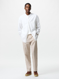 UNIQLO Льняно-хлопковые легкие брюки / в полоску  фото