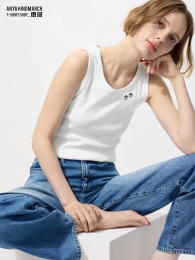 UNIQLO T4TANK/Ребристый топ без рукавов  фото